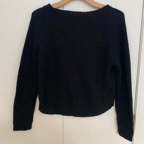 Black cropped sweater - Picture 2 of 2